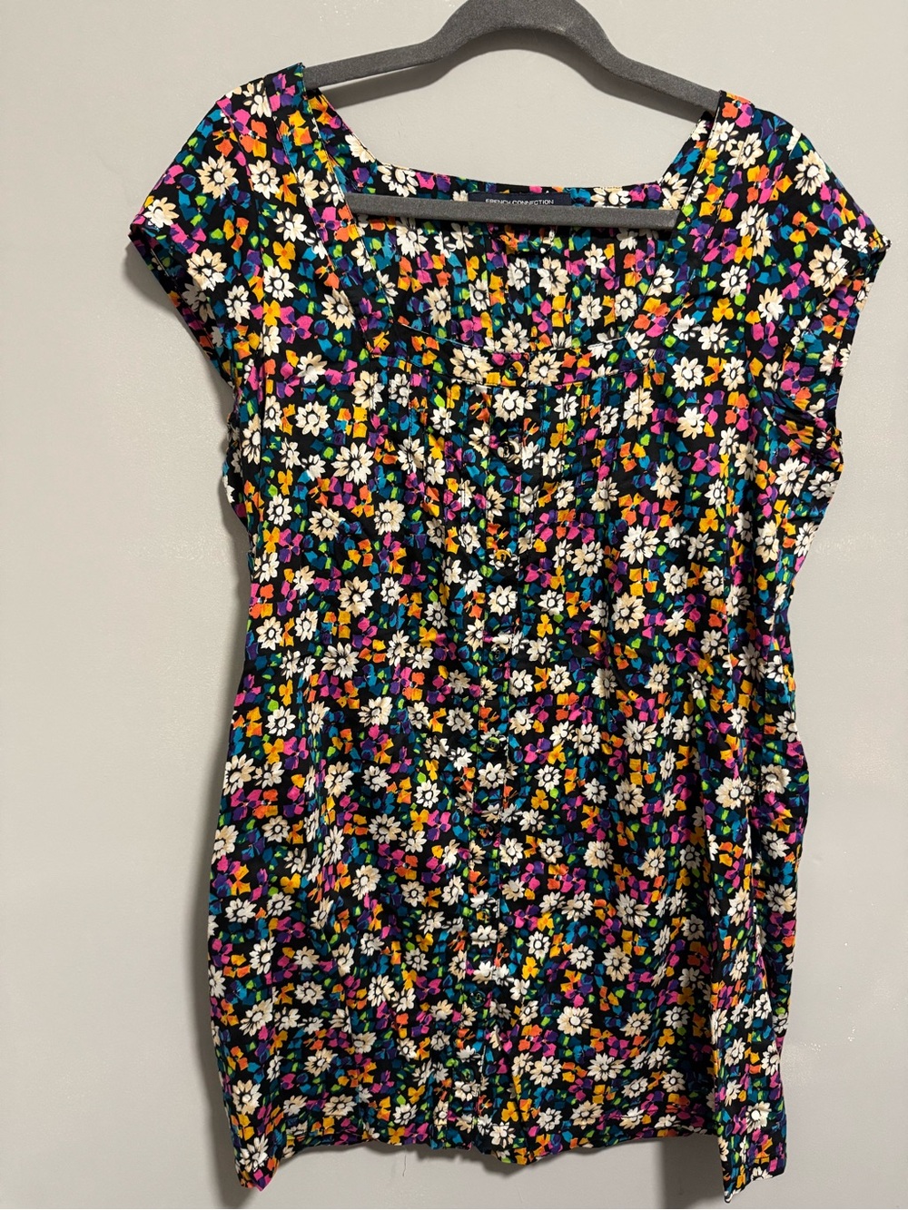 French Connection- Floral Button-Down Mini Dress. Size 14